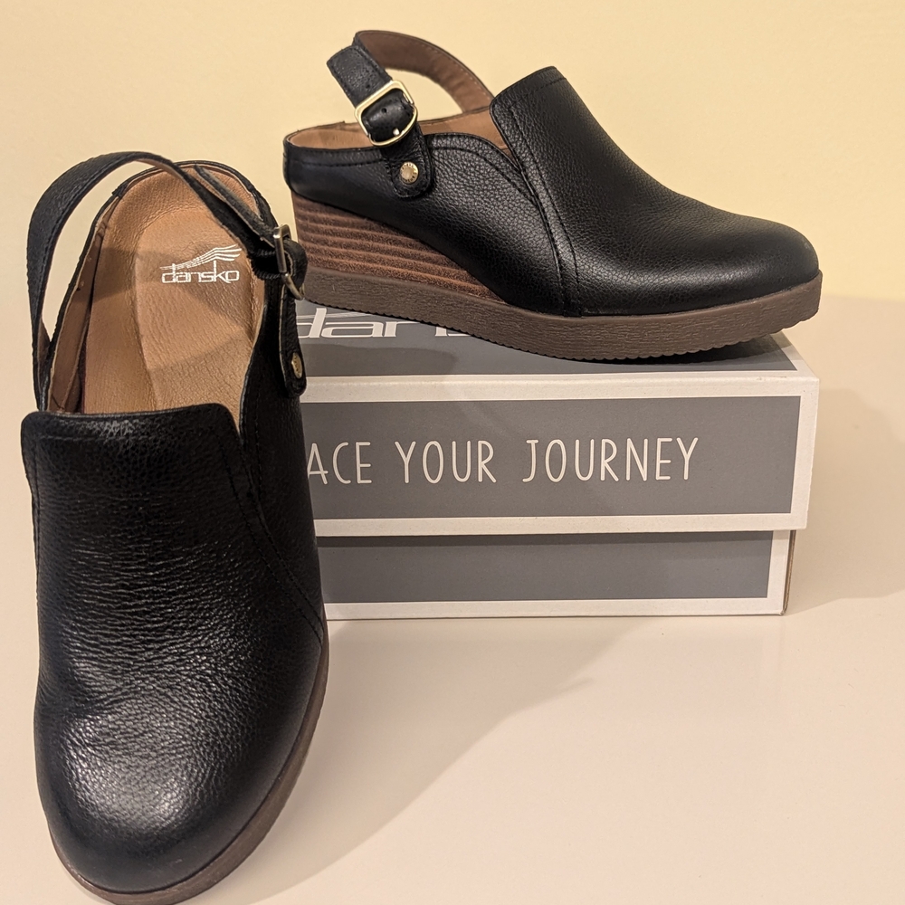 Birkenstock Black Leather Mules, waterproof